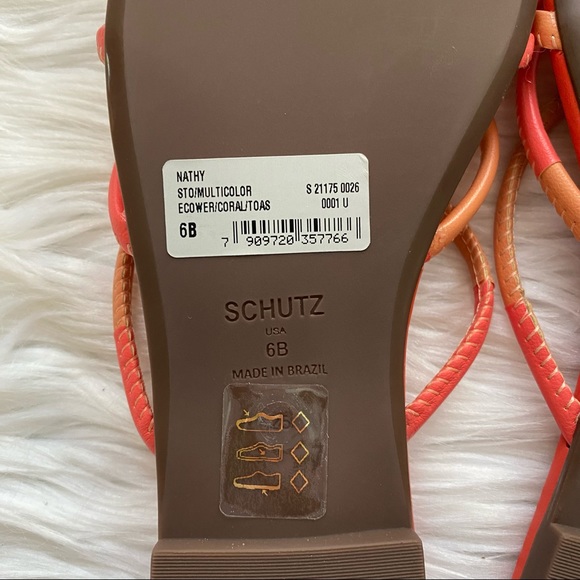 SCHUTZ Nathy Strappy Sandal 6 Coral/Toasty NIB - Picture 7 of 10